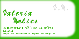 valeria malics business card